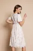 Ivory Floral Embroidered Eyelet Midi Dress sold by Pinkblush