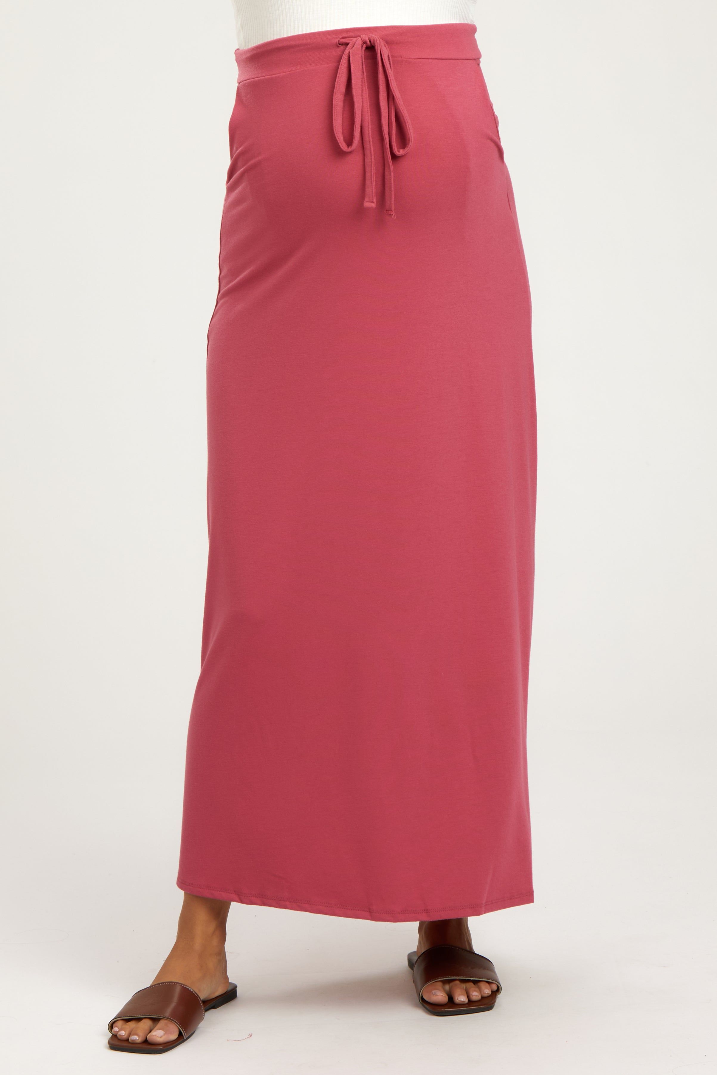 Salmon Drawstring Maternity Maxi Skirt sold by Pinkblush product image thumbnail 2