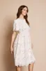 Ivory Floral Embroidered Eyelet Midi Dress sold by Pinkblush