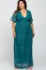 Teal Lace Mesh Overlay Maternity Plus Maxi Dress sold by Pinkblush