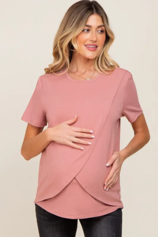 Mauve Bravado Designs Short Sleeve Nursing Top sold by Pinkblush