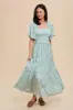 Green Floral Smocked Tiered Maxi Dress sold by Pinkblush