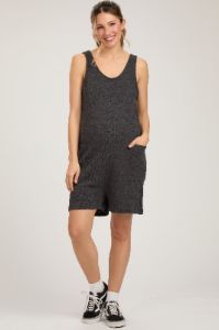 Charcoal Oversized Knit Maternity Romper sold by Pinkblush