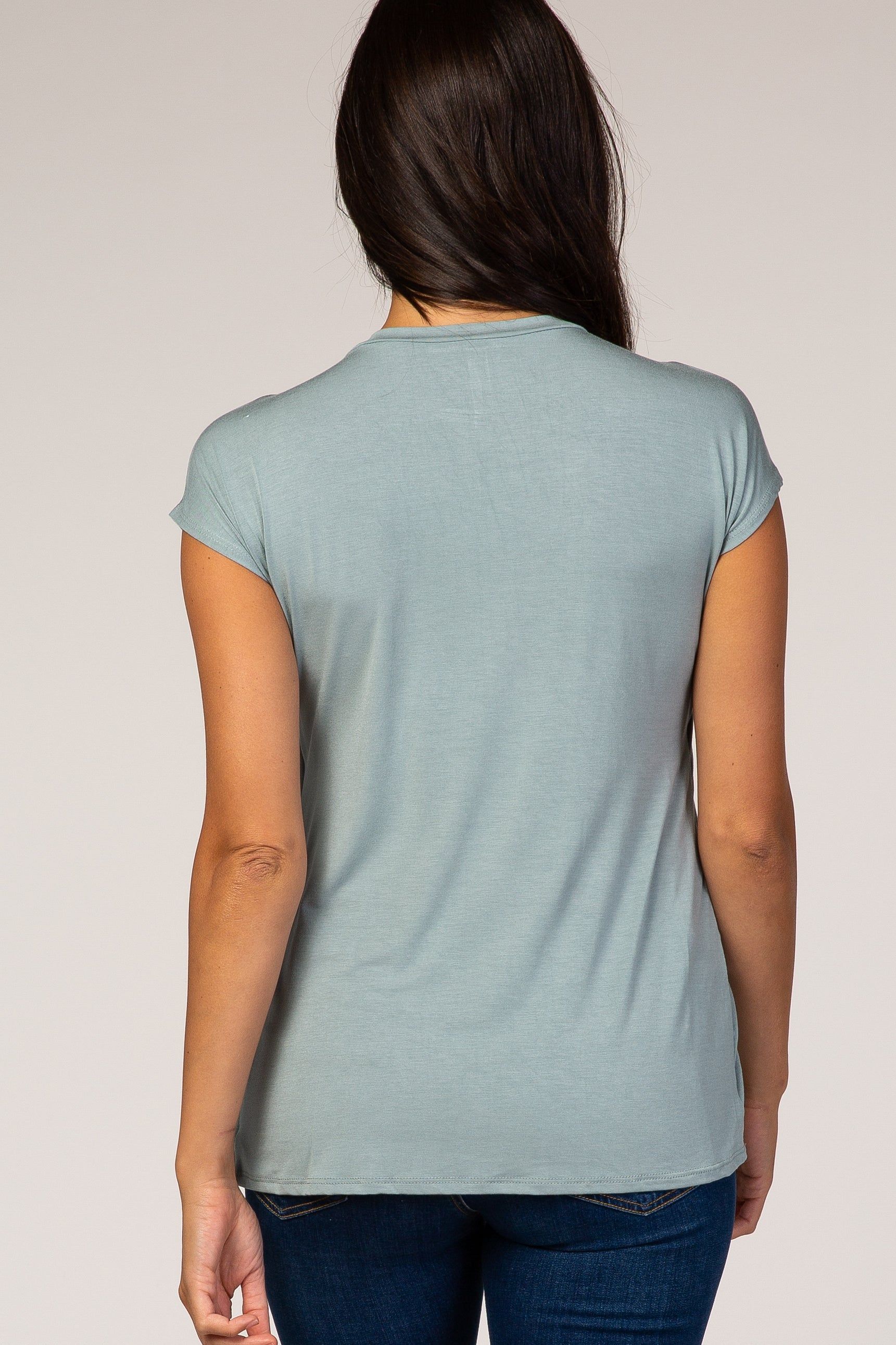 Dusty Green Layered Wrap Front Nursing Top sold by Pinkblush product image thumbnail 3