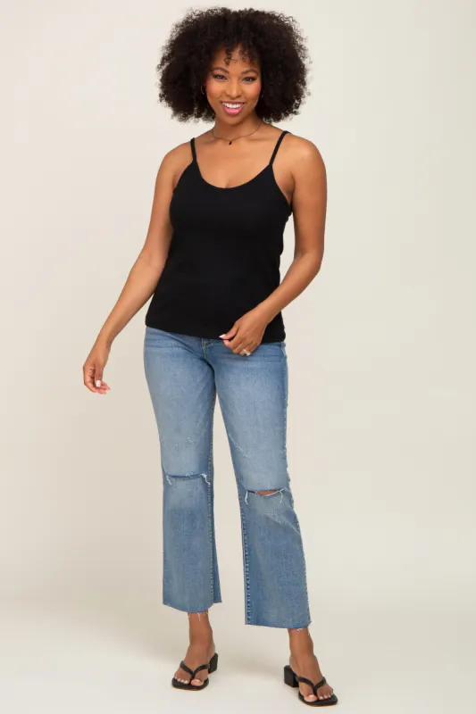 Black Ribbed Basic Tank Top sold by Pinkblush
