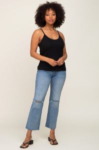 Black Ribbed Basic Tank Top sold by Pinkblush