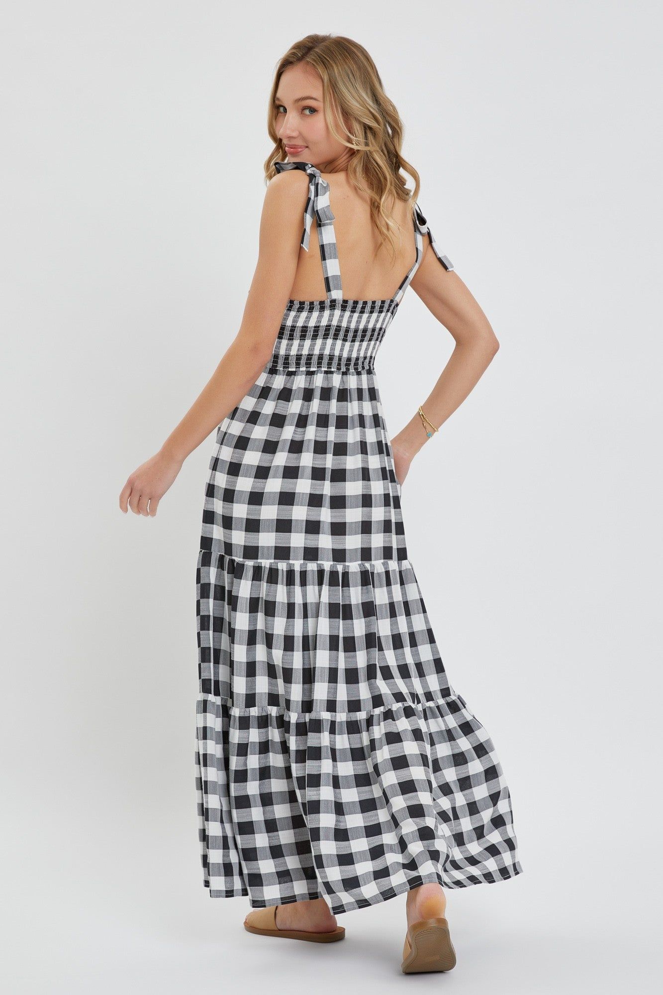 Black Gingham Maxi Dress sold by Pinkblush product image thumbnail 3