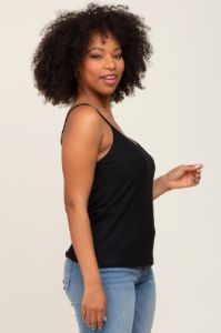Black Ribbed Basic Tank Top sold by Pinkblush