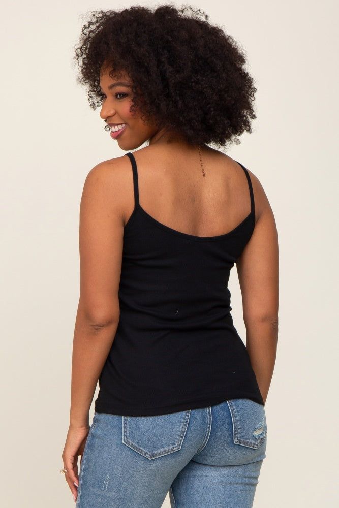 Black Ribbed Basic Tank Top sold by Pinkblush product image thumbnail 4