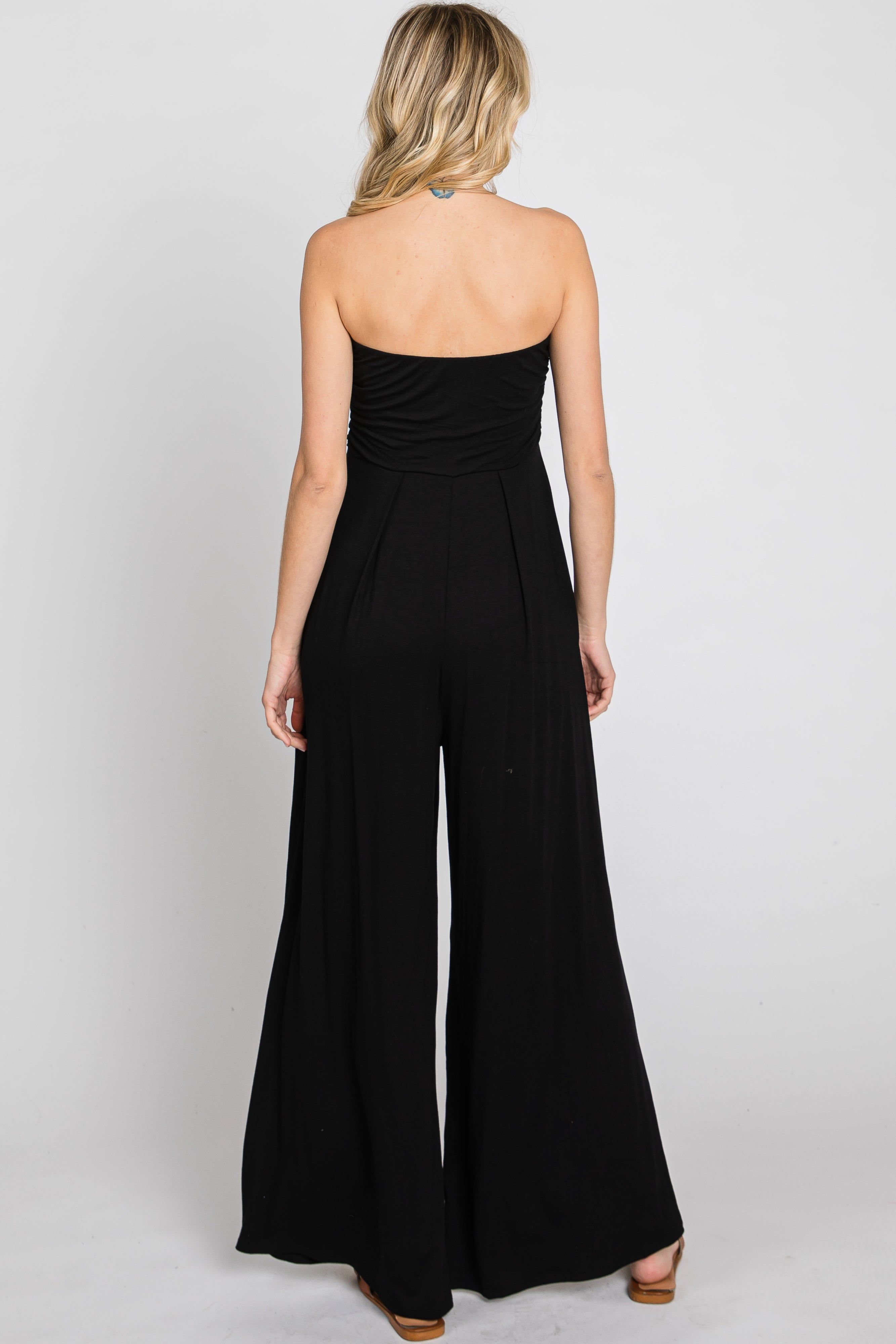 Black Strapless Wide Leg Jumpsuit sold by Pinkblush product image thumbnail 6