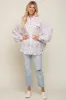 Lavender Pleated Floral Oversized Blouse sold by Pinkblush
