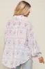 Lavender Pleated Floral Oversized Blouse sold by Pinkblush