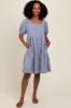 Blue Jacquard Tiered Maternity Dress sold by Pinkblush