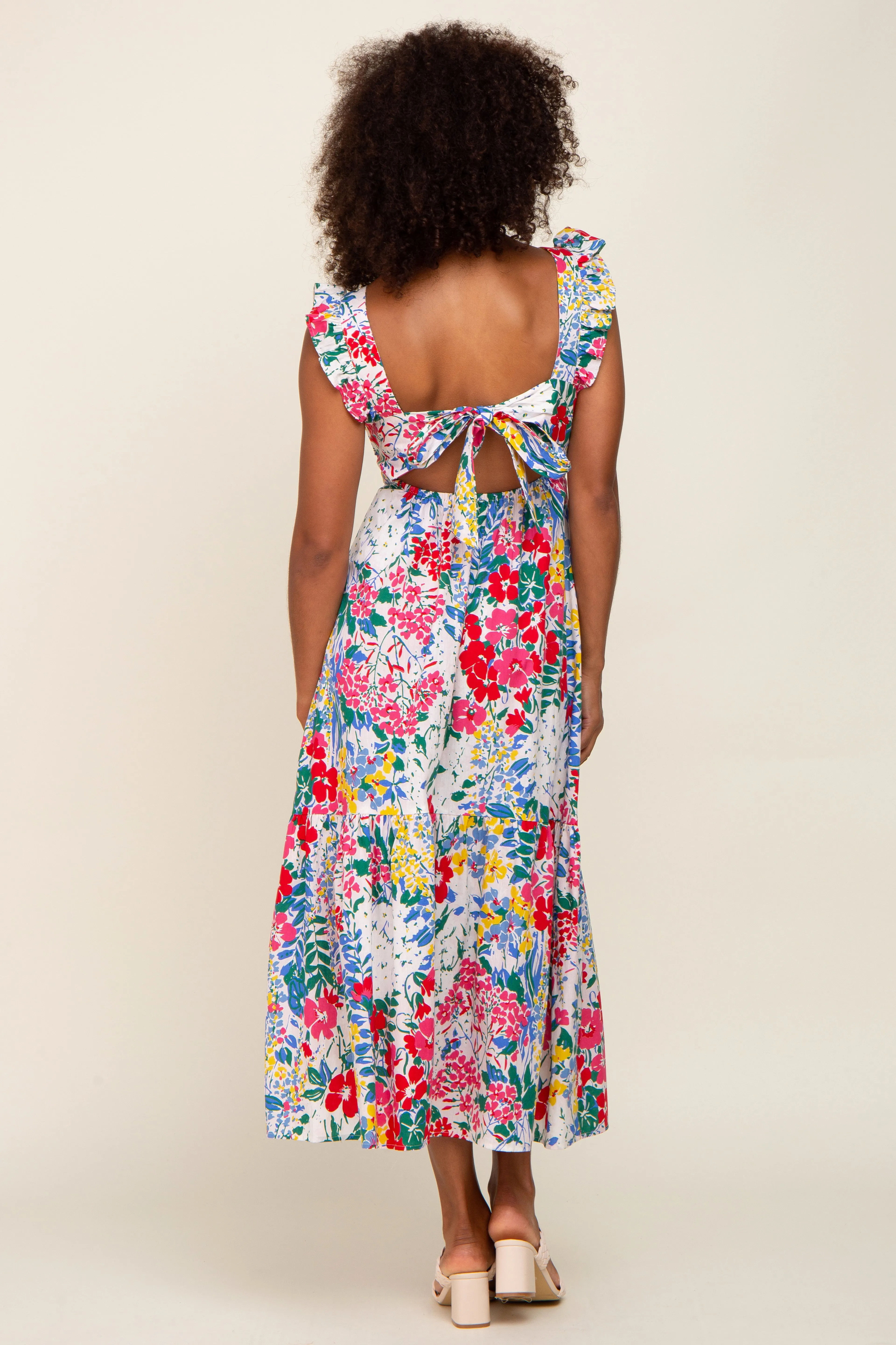 Multicolor Floral Ruffle Accent Maxi Dress sold by Pinkblush product image thumbnail 3