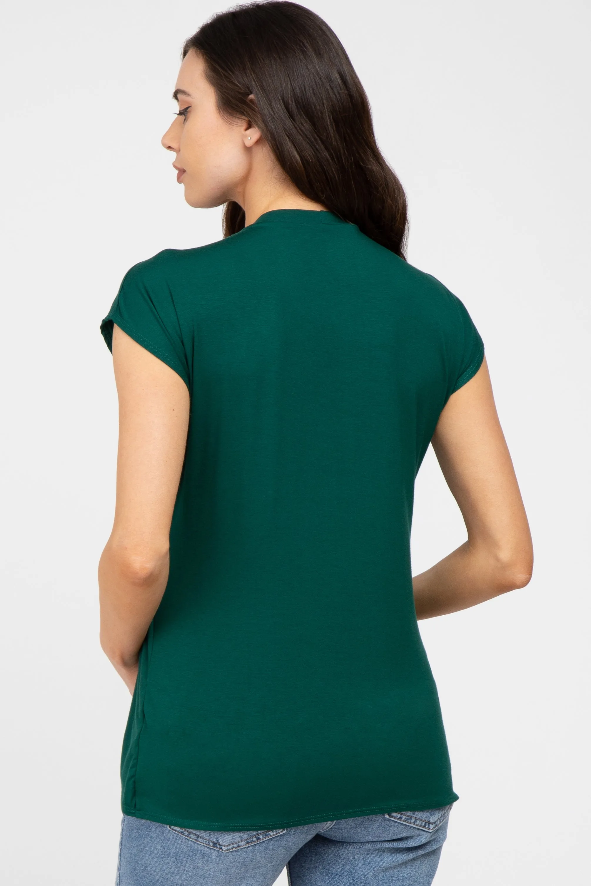 Emerald Green Layered Wrap Front Maternity Nursing Top sold by Pinkblush product image thumbnail 3
