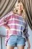 Lavender Striped Colorblock Dolman Knit Top sold by Pinkblush