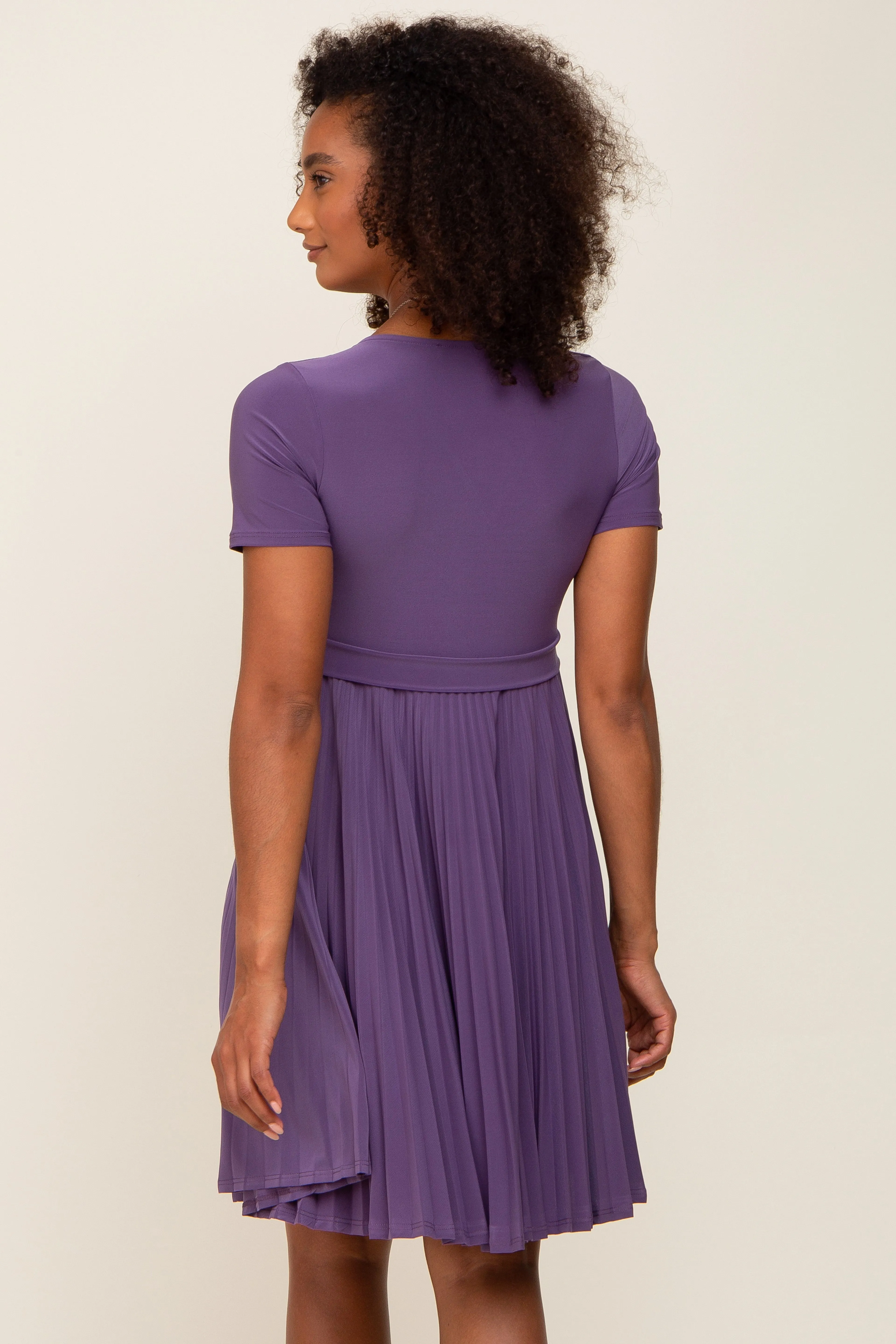 Plum Pleated Nursing Dress sold by Pinkblush product image thumbnail 3