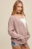 Mauve Cable Knit Cardigan Sweater sold by Pinkblush