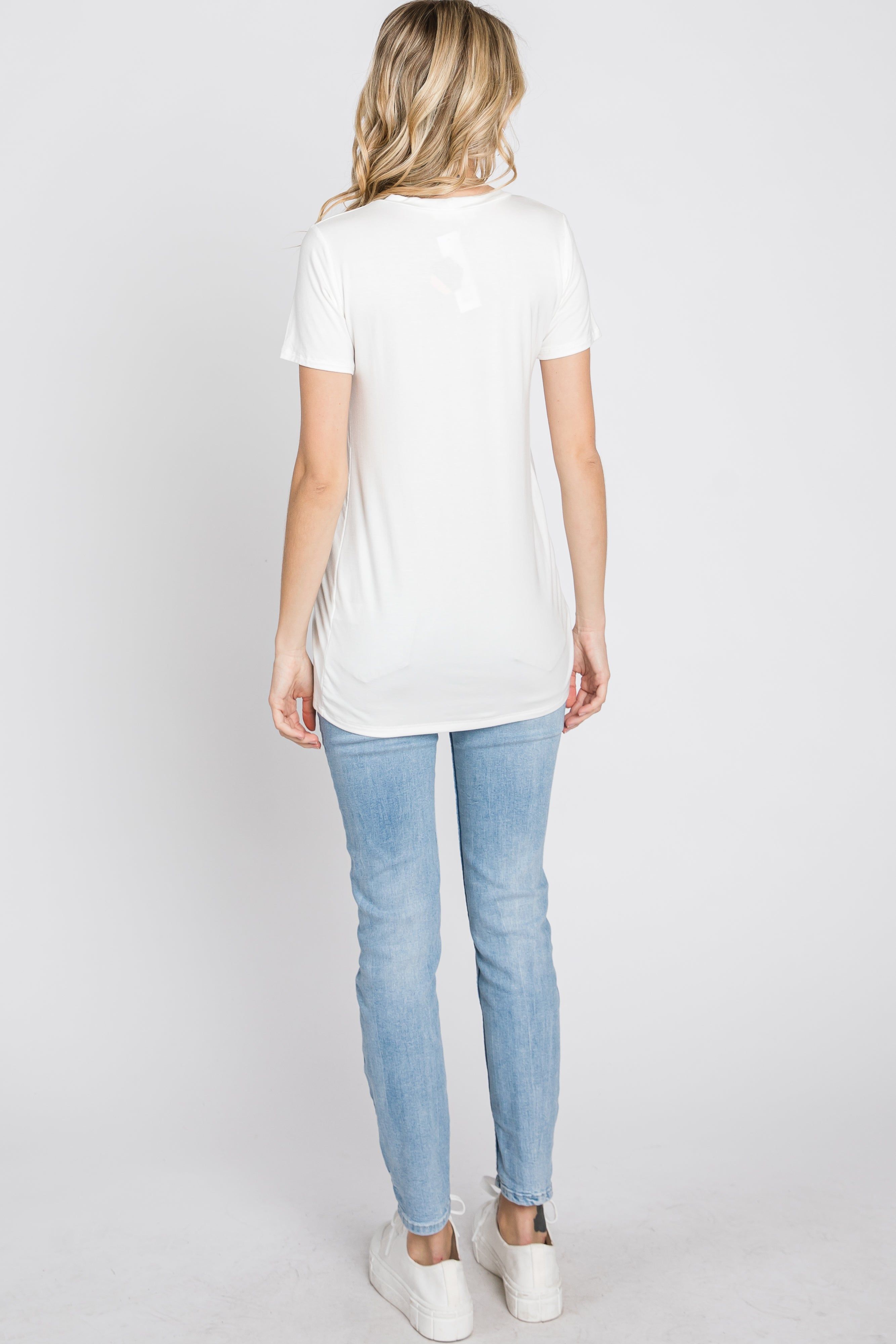 White Basic Short Sleeve Top sold by Pinkblush product image thumbnail 7