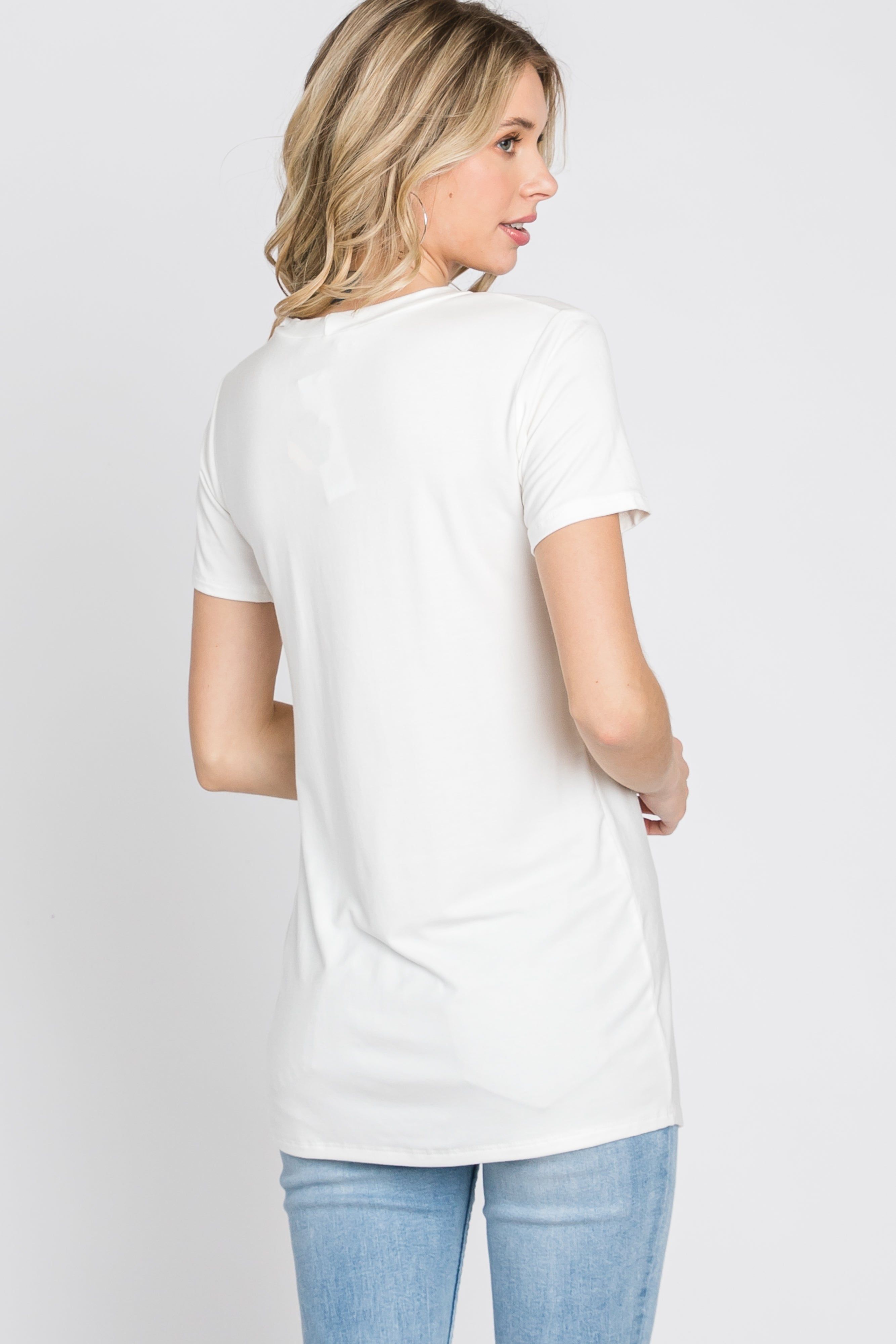 White Basic Short Sleeve Top sold by Pinkblush product image thumbnail 8