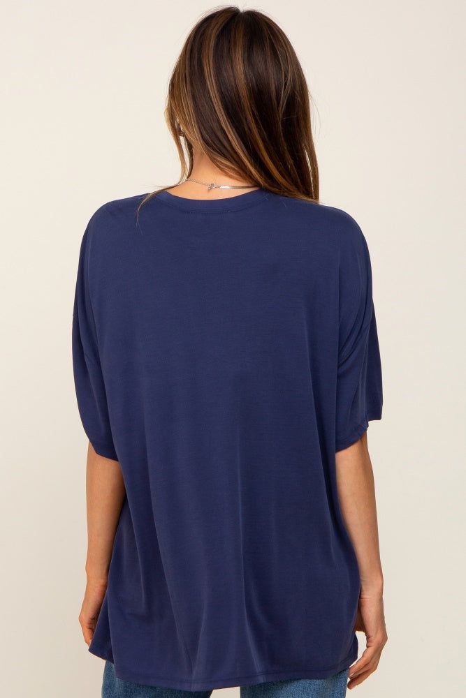 Navy Basic Oversized T-Shirt sold by Pinkblush product image thumbnail 3