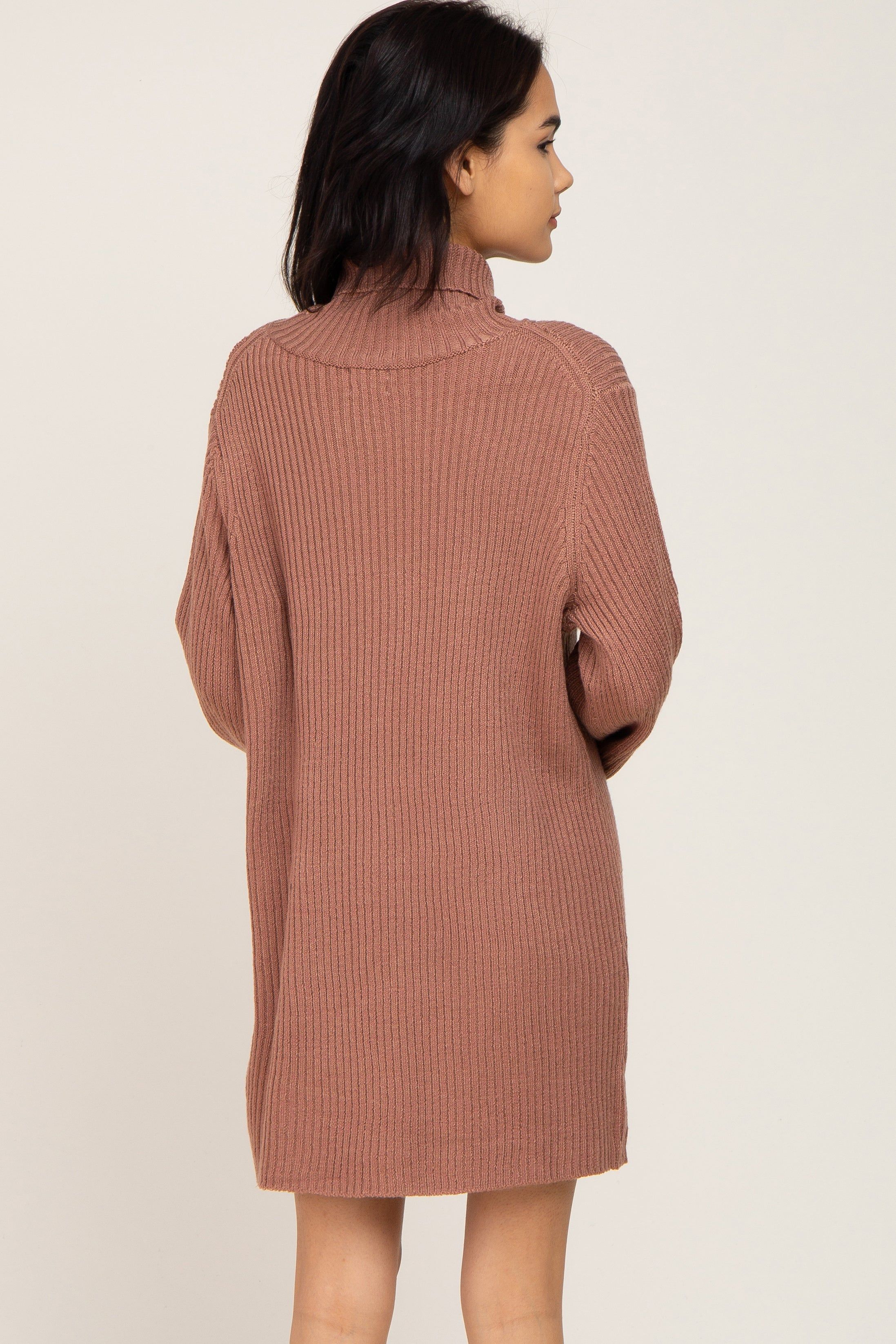 Mocha Turtleneck Sweater Dress sold by Pinkblush product image thumbnail 3