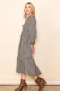 Black Gingham Long Sleeve Midi Dress sold by Pinkblush