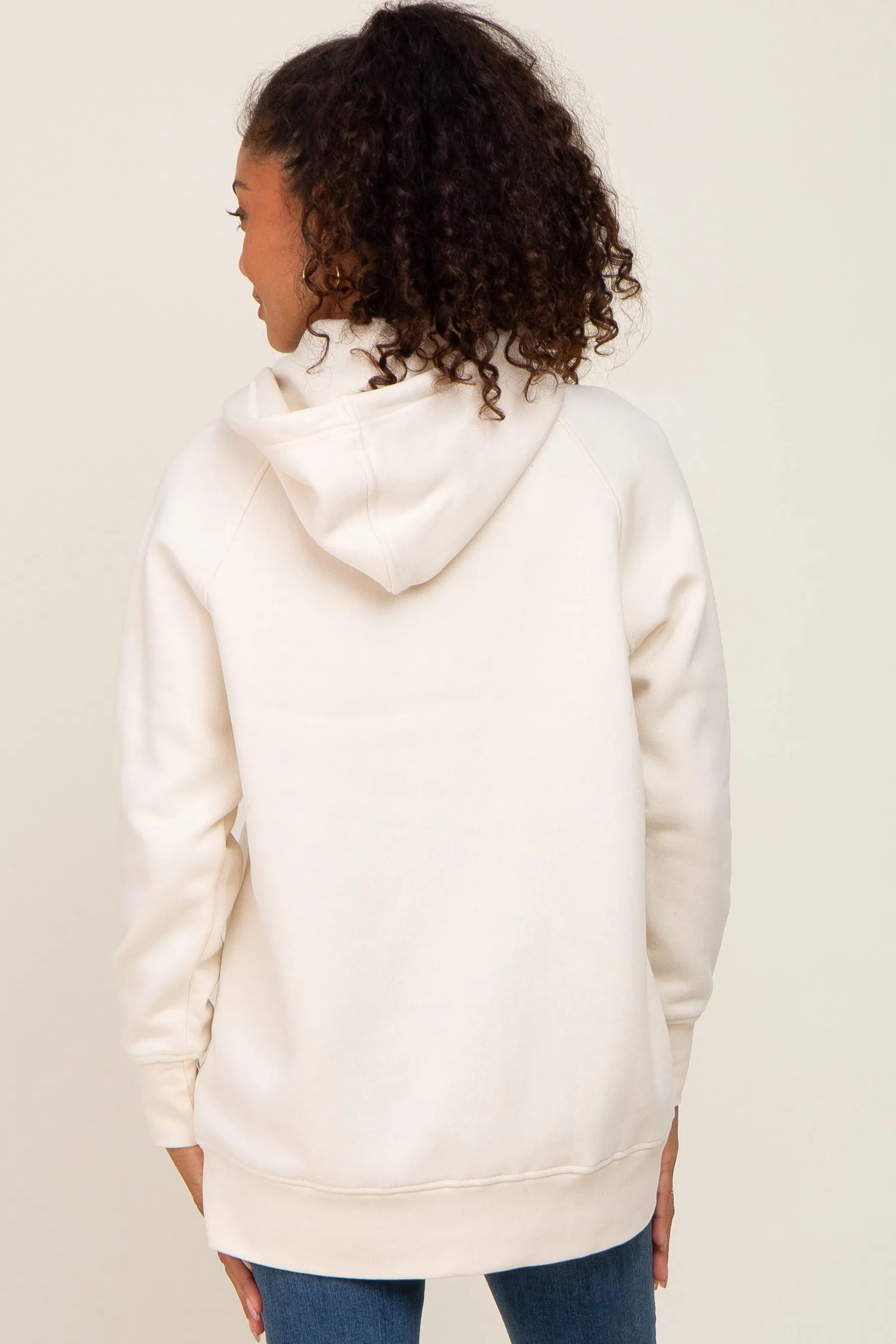Ivory Fleece Front Pocket Hoodie sold by Pinkblush product image thumbnail 3