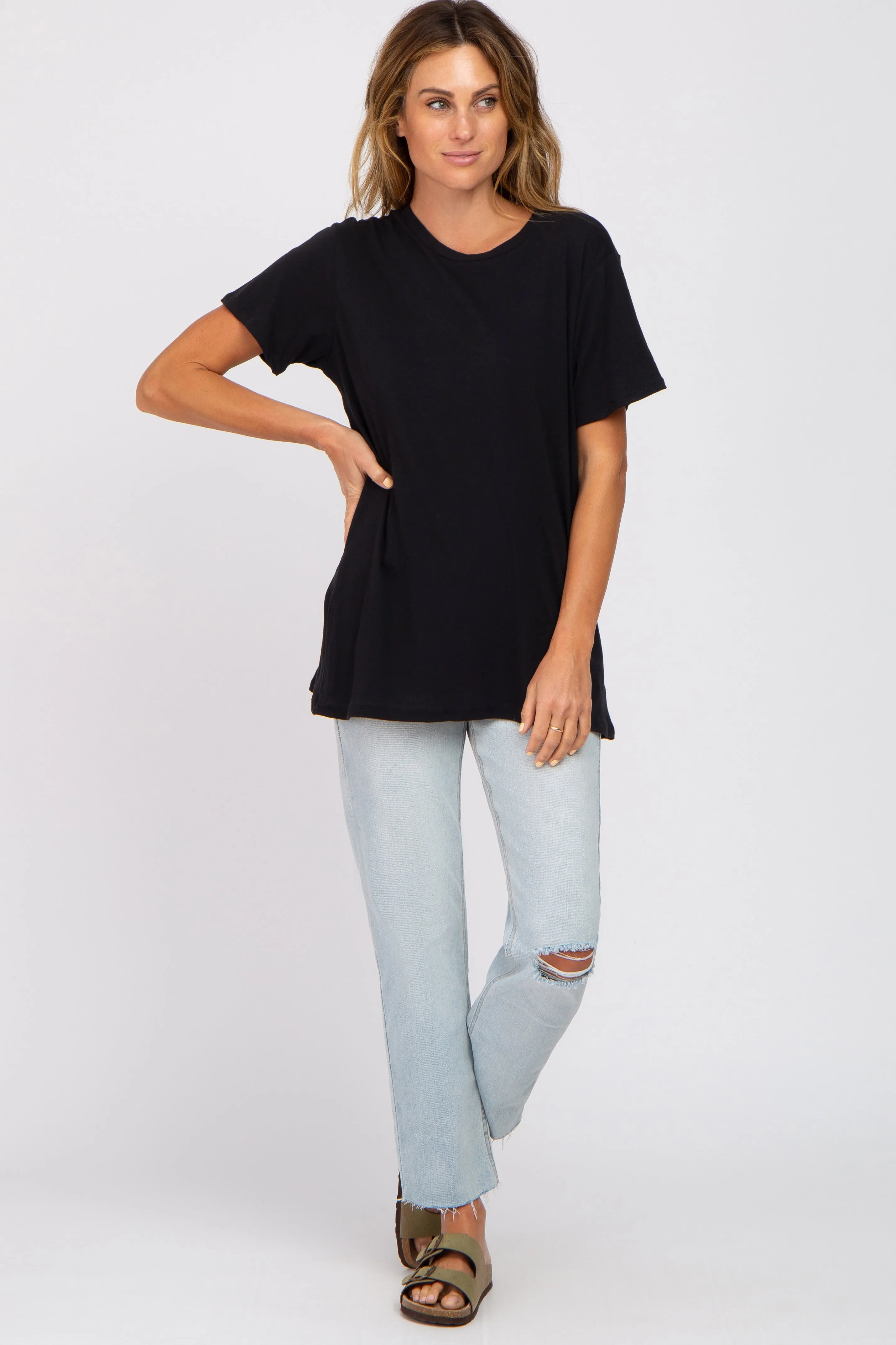 Black Oversized Short Sleeve Top sold by Pinkblush product image thumbnail 4
