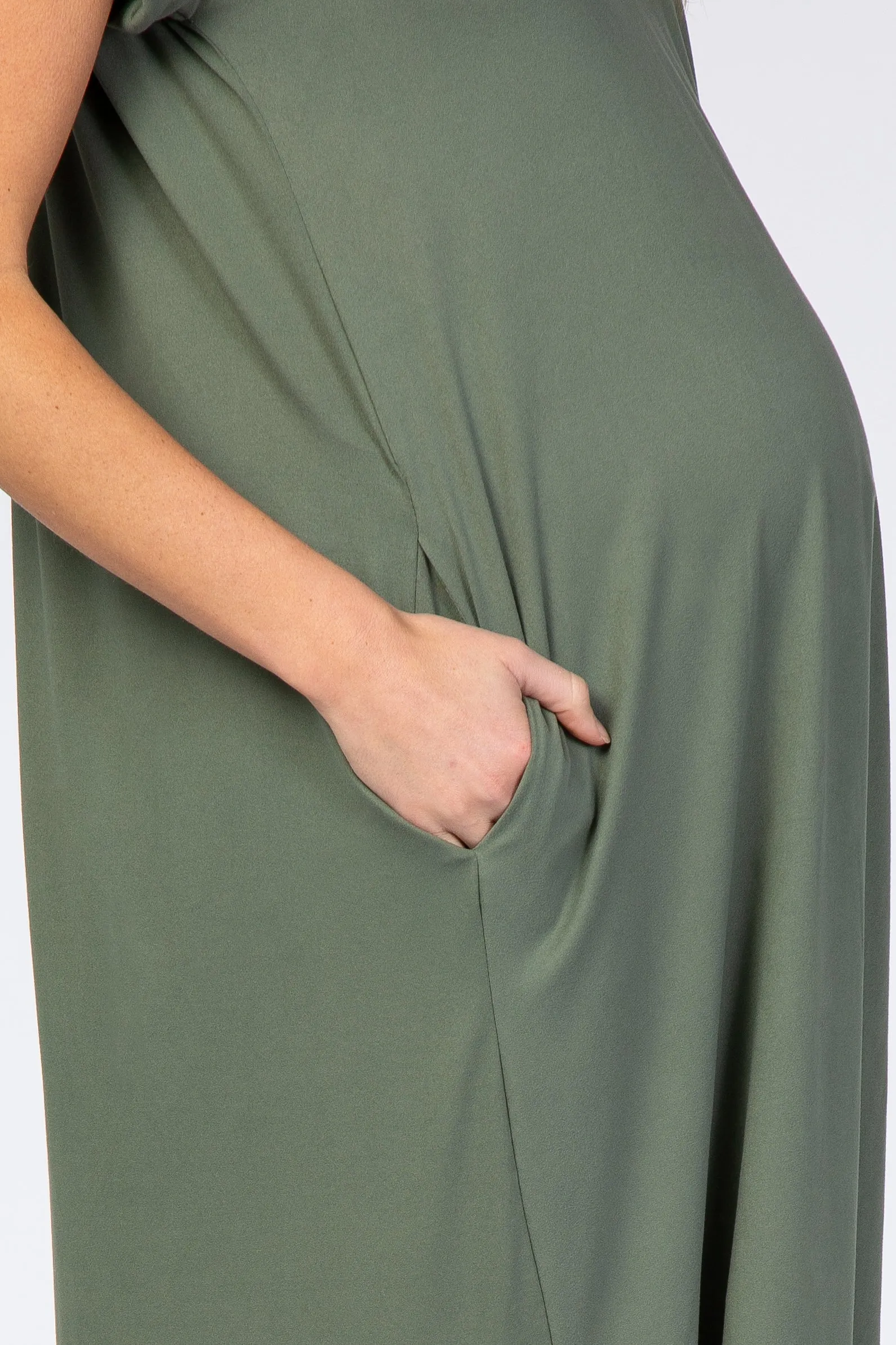 Olive Side Slit Maternity Maxi Dress sold by Pinkblush product image thumbnail 4