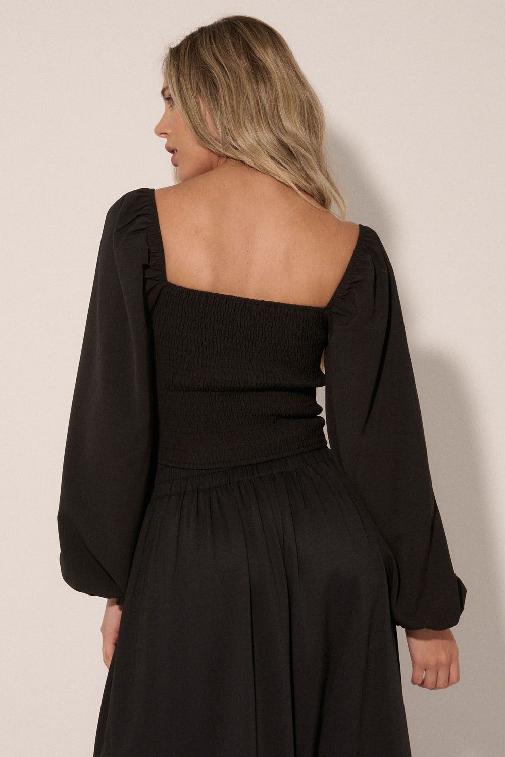 Black Floral Embroidered Sweetheart Neck Woven Top sold by Pinkblush product image thumbnail 4