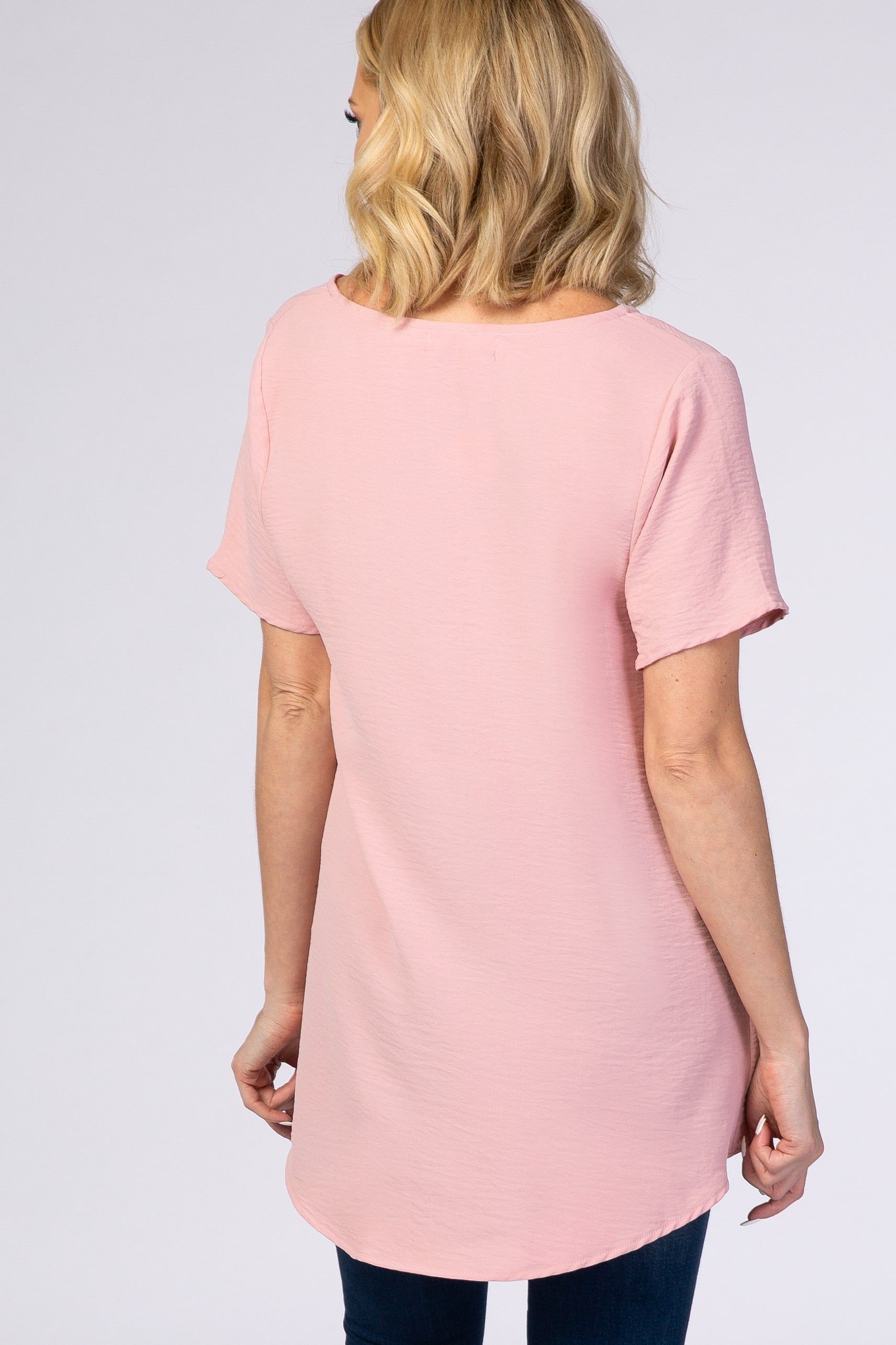 Light Pink Button Tie Front Top sold by Pinkblush product image thumbnail 3