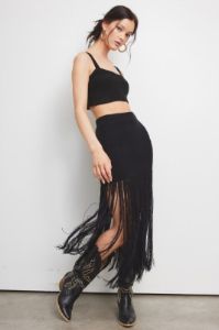 Black Two Piece Set With Fringe sold by Pinkblush
