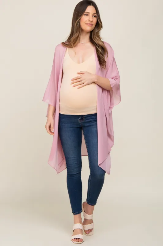 Pink Lightweight Side Slit Maternity Coverup sold by Pinkblush
