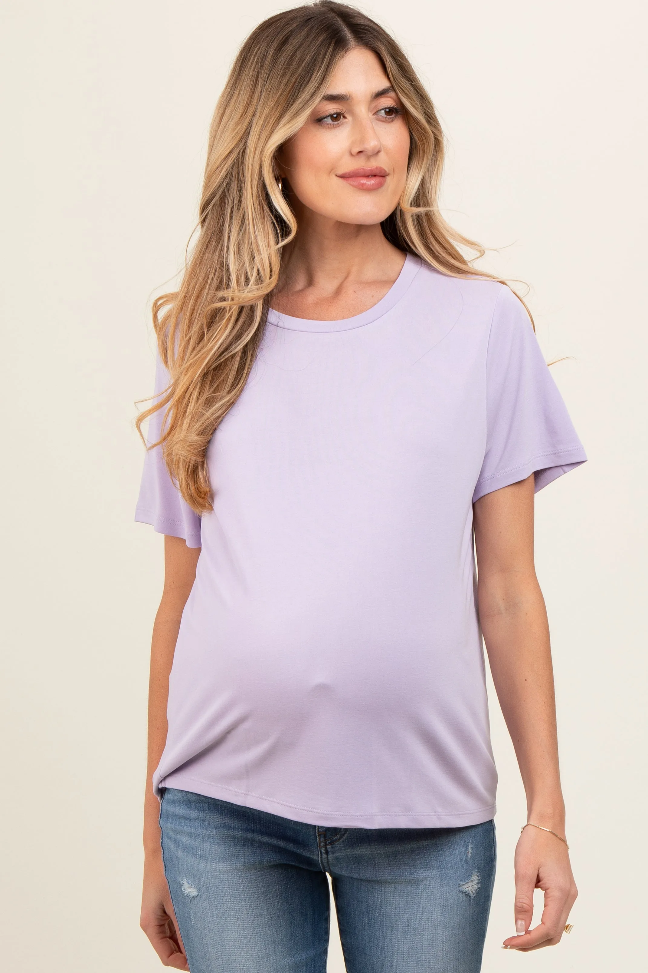 Lavender Dolman Sleeve Maternity Top sold by Pinkblush product image thumbnail 2