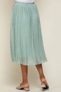 Mint Green Pleated Midi Skirt sold by Pinkblush