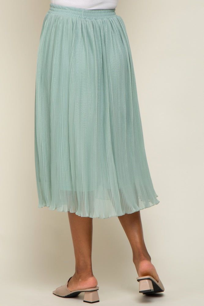 Mint Green Pleated Midi Skirt sold by Pinkblush product image thumbnail 4