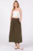 Olive Fold-Over Maxi Skirt sold by Pinkblush