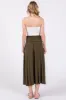 Olive Fold-Over Maxi Skirt sold by Pinkblush