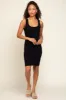 Black Sleeveless Ribbed Knit Fitted Maternity Dress sold by Pinkblush