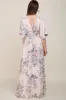 Pink Double V-Neck Dolman Short Sleeve Side Slit Maternity Maxi Dress sold by Pinkblush