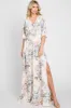 Pink Double V-Neck Dolman Short Sleeve Side Slit Maternity Maxi Dress sold by Pinkblush