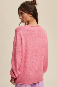 Pink Soft Knit Rolled Hem Sweater sold by Pinkblush