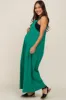 Green Maternity Wide Leg Jumpsuit sold by Pinkblush