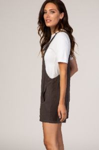 Charcoal Adjustable Strap Short Overalls sold by Pinkblush