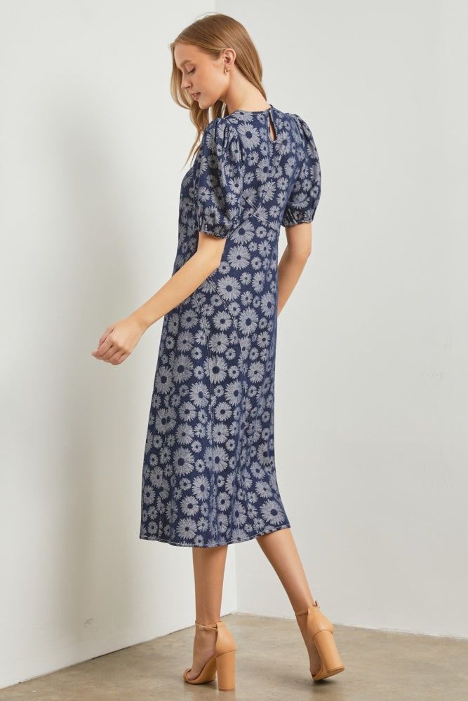 Navy Asymmetric Woven Dress sold by Pinkblush product image thumbnail 2