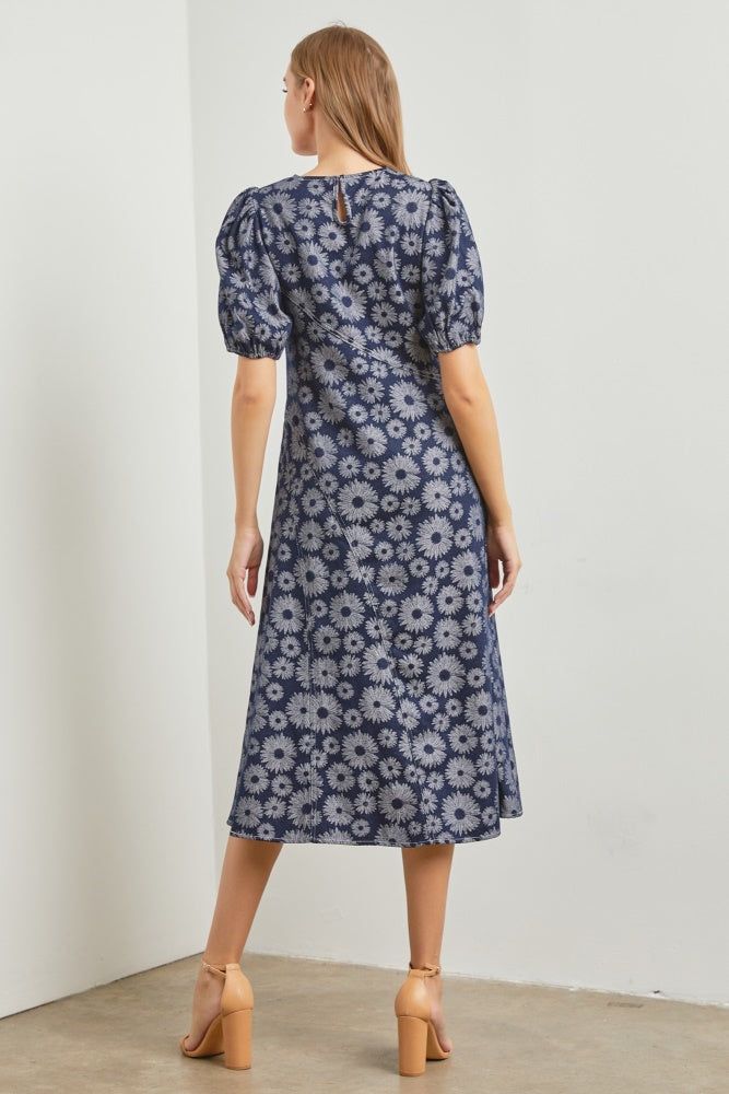 Navy Asymmetric Woven Dress sold by Pinkblush product image thumbnail 3