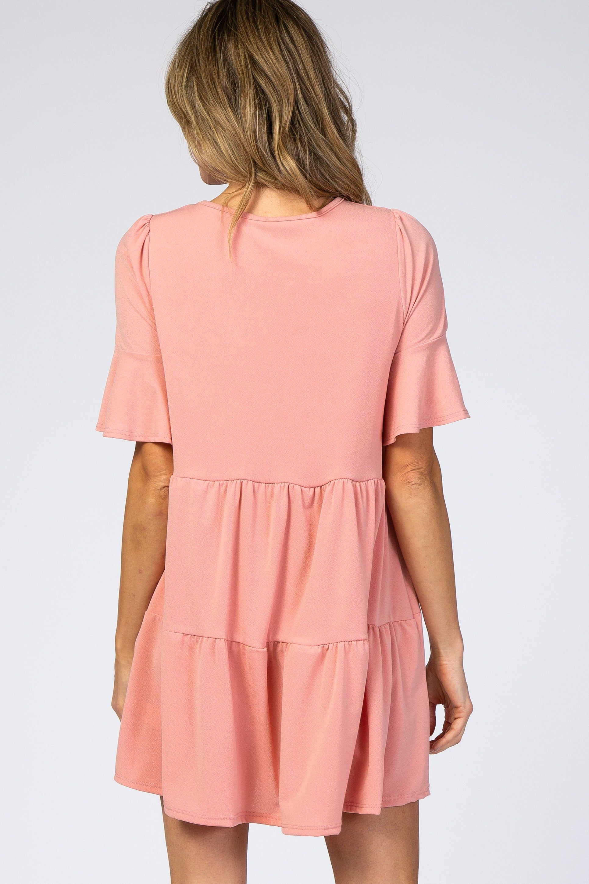 Pink Tiered Ruffle Sleeve Dress sold by Pinkblush product image thumbnail 3