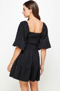 Black Puff Sleeve Mini Dress sold by Pinkblush