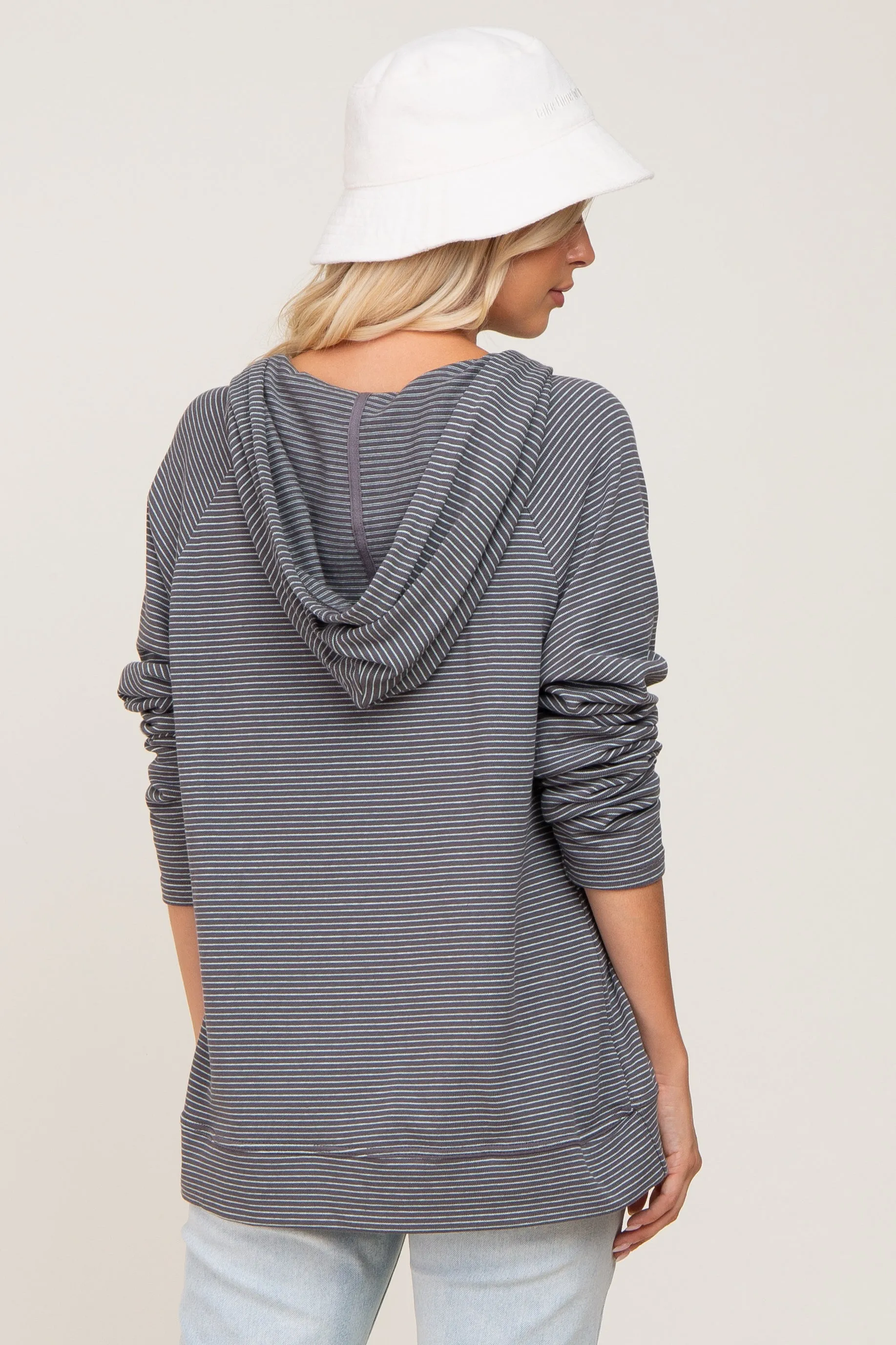Charcoal Striped Hooded Top sold by Pinkblush product image thumbnail 3